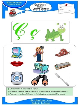 Çocuklar İçin ç Sesi Çalışma Sayfaları 